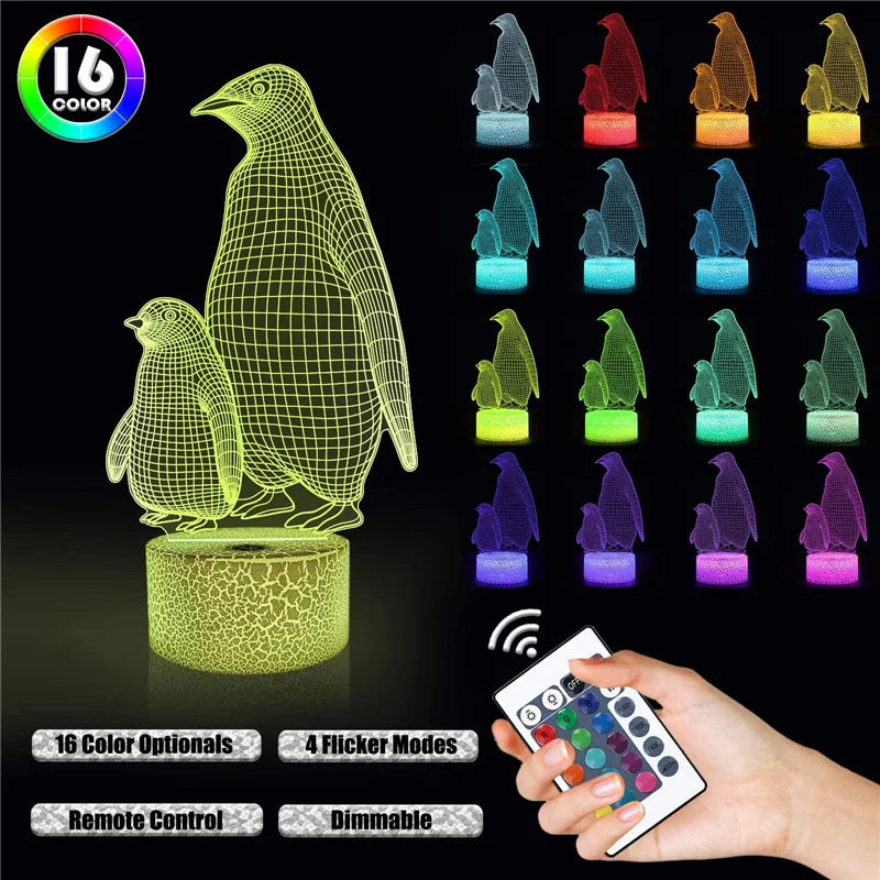 Lampe de chevet pingouin