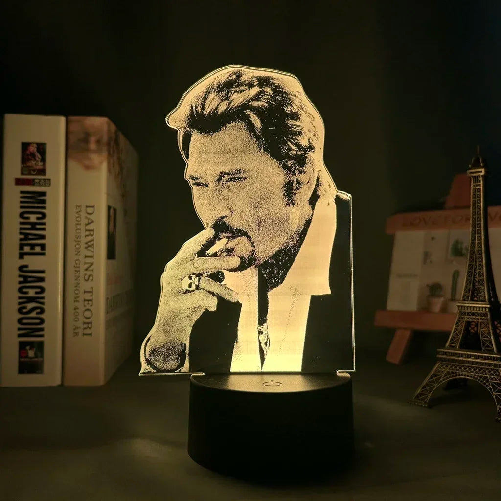 Lampe de chevet Johnny Halliday fume