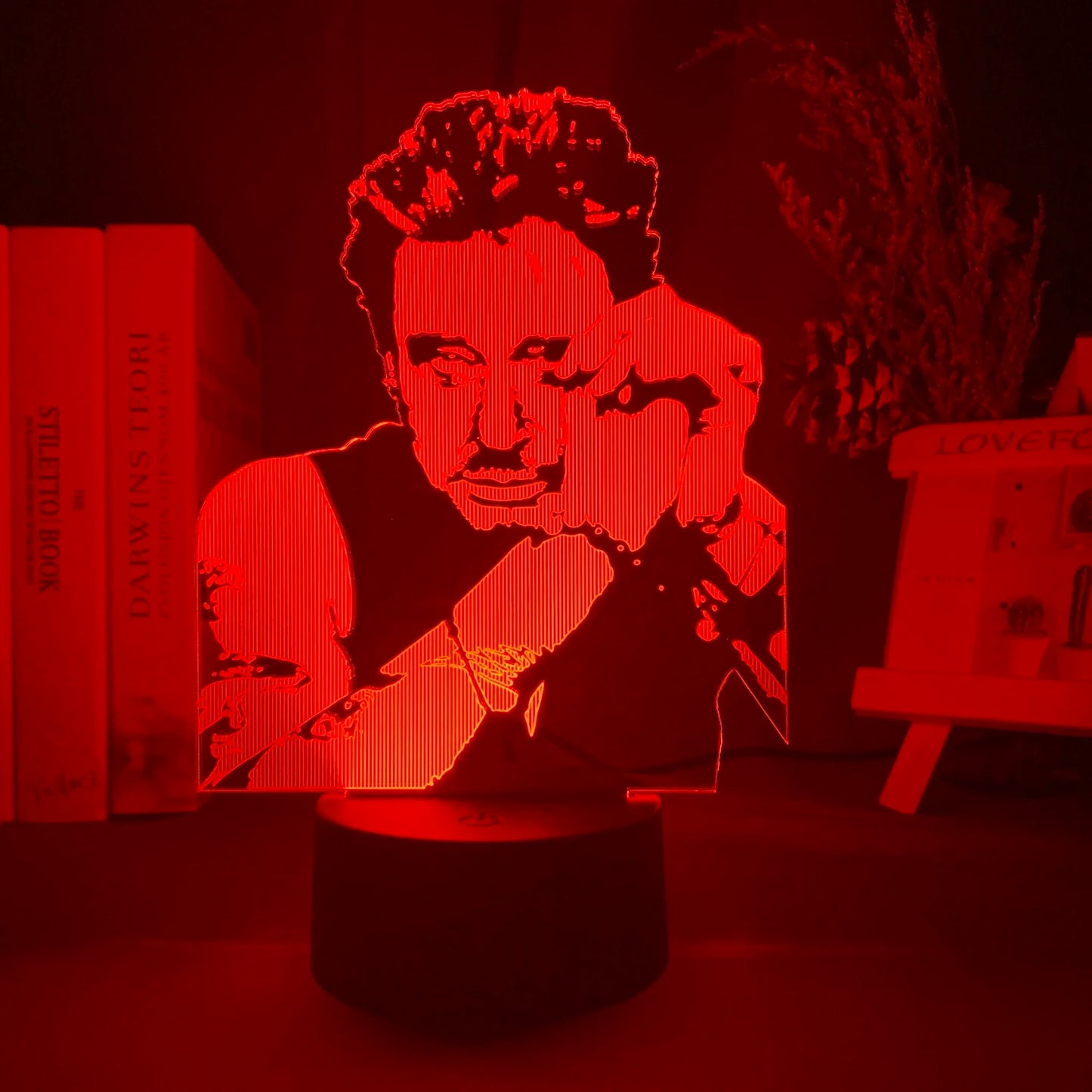 Lampe de chevet Johnny Halliday pensif