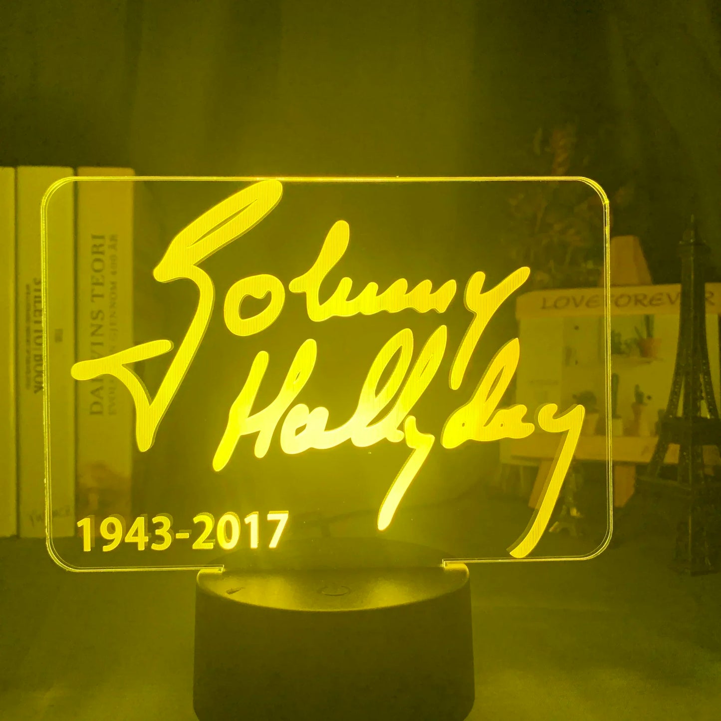 Lampe de chevet Johnny Halliday plaque