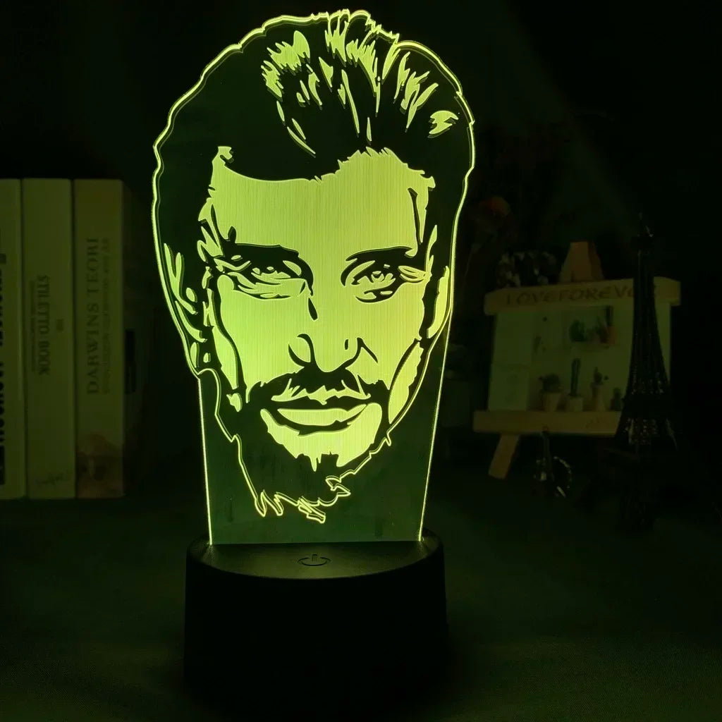 Lampe de chevet Johnny Halliday tête