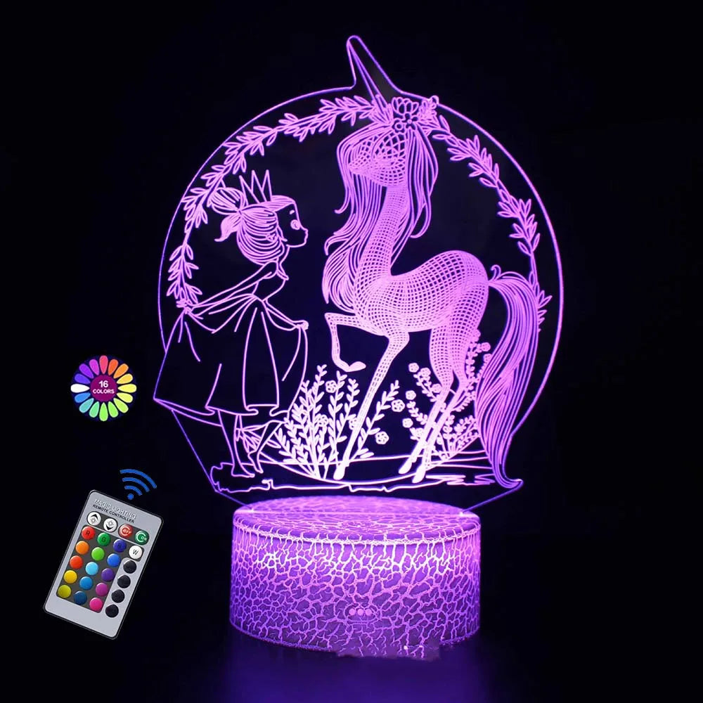 Lampe de chevet Licorne princesse
