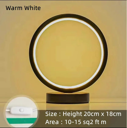 Lampe de chevet cercle blanche