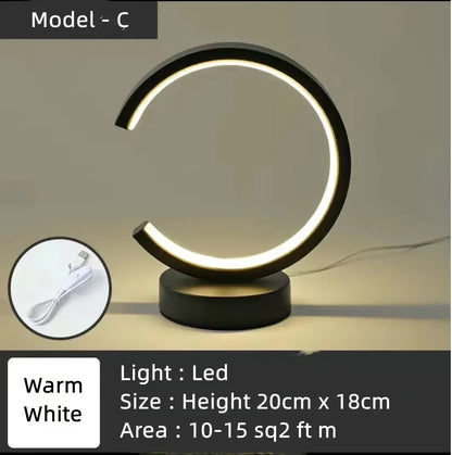 Lampe de chevet cercle noire modèle C