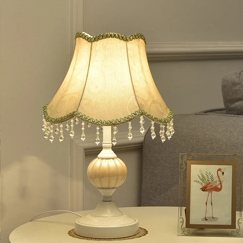 Lampe de chevet design dressing vert/blanc
