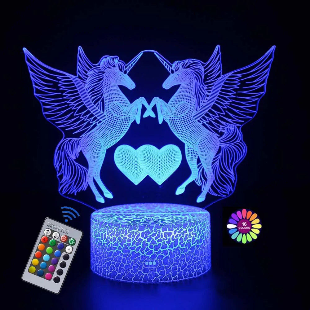 Lampe de chevet deux licornes