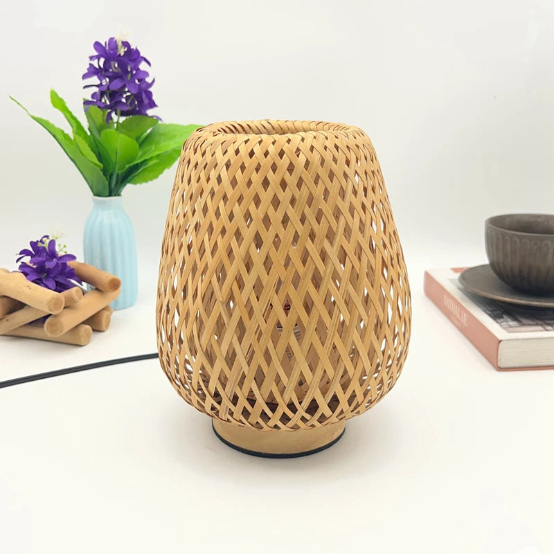 Lampe de chevet osier