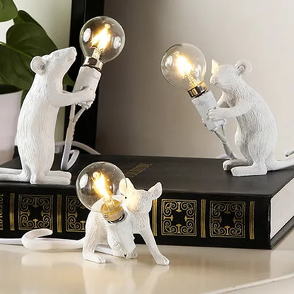 Lampe de chevet souris blanche 
