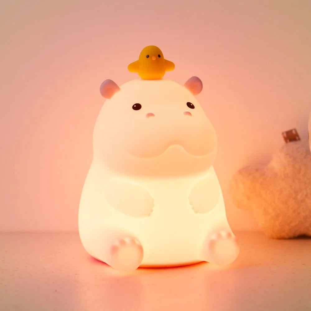 Lampe veilleuse bébé hippopotame 