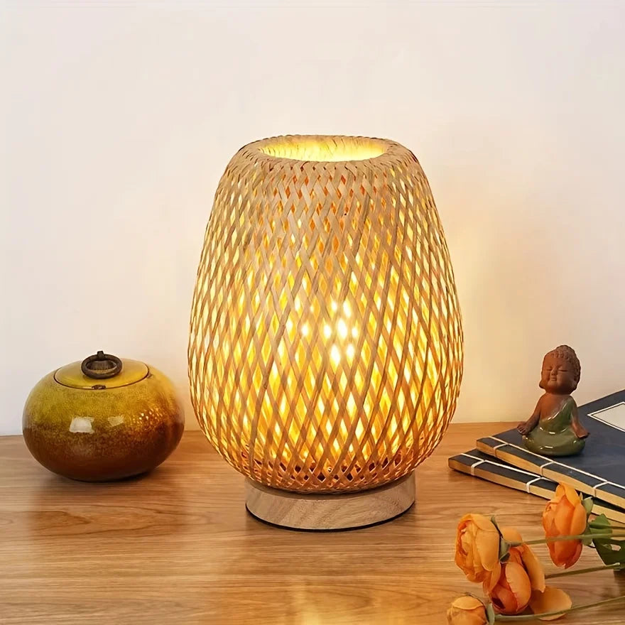 Lampe de chevet en rotin