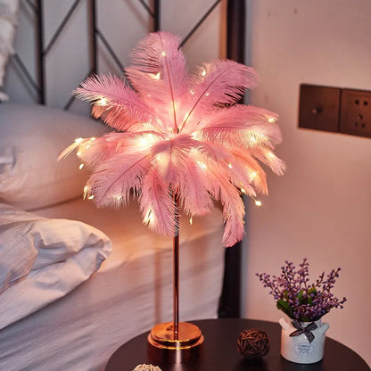 Lampe de chevet plume
