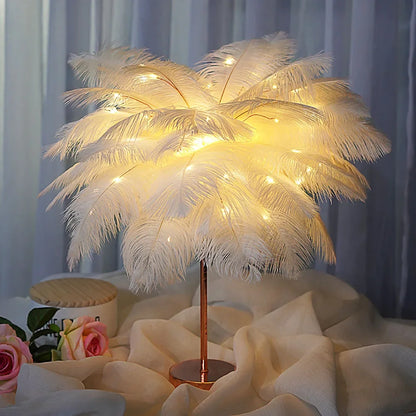 Lampe de chevet plume