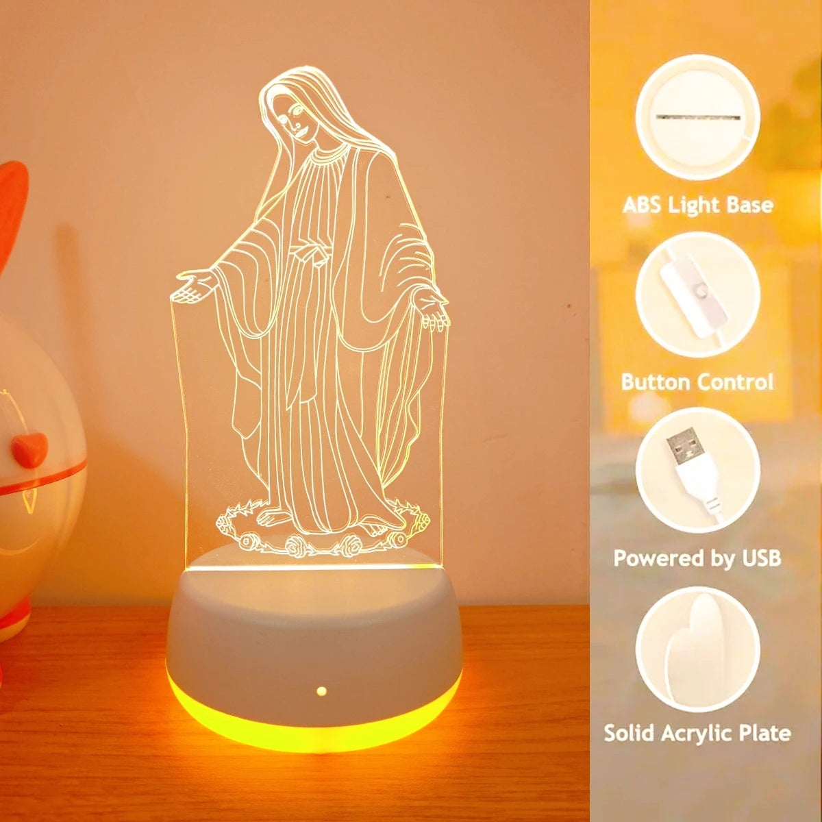 Lampe de chevet vierge marie