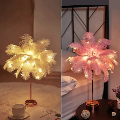 Lampe de chevet plume