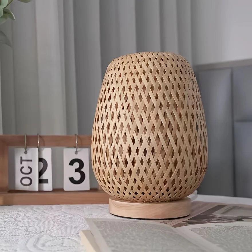 Lampe de chevet en rotin