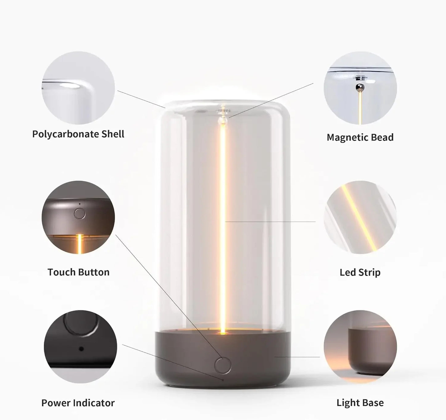 Lampe de chevet aimantée