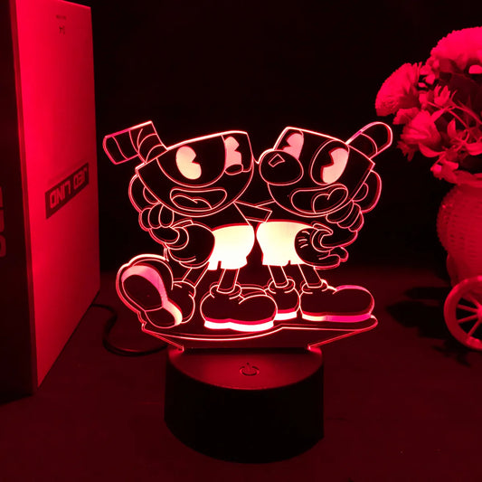 lampe de chevet cuphead mugman duo